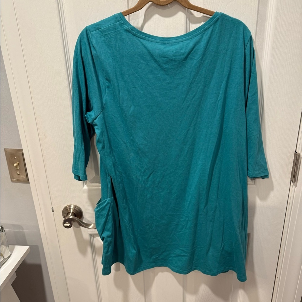 J. Jill Tunic Blouse Shirt Turquoise - Picture 5 of 5